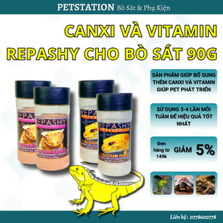 Canxi cho bò sát REPASHY 85gr, giúp bổ sung thêm canxi và D3 cho bò sát, hỗ trợ phát triển xương.