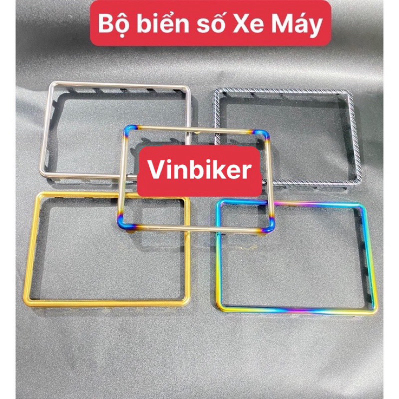 Bộ Biển Số Xe Máy Titan Gr5/Vàng/Inox Kèm Meka chống Nước
