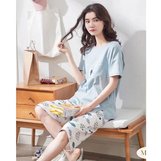 Đồ bộ nữ dáng lửng màu xanh hình cá - Micha B29