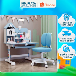 Bộ bàn học trẻ em F10B (bao gồm ghế) thông minh có ghế xoay 360 có bánh xe khóa tự động an toàn cho bé ngồi học