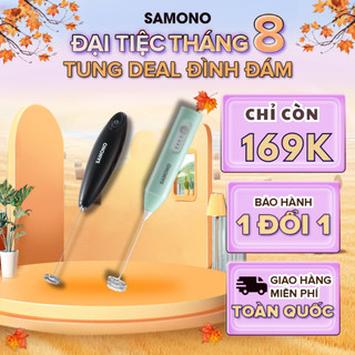 Máy tạo bọt sữa Samono SW-MFB11 dụng cụ đánh trứng khuấy cà phê mini thép không gỉ - màu đen