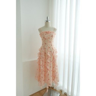 Tiela đầm váy hoa bèo dài - cerise dress