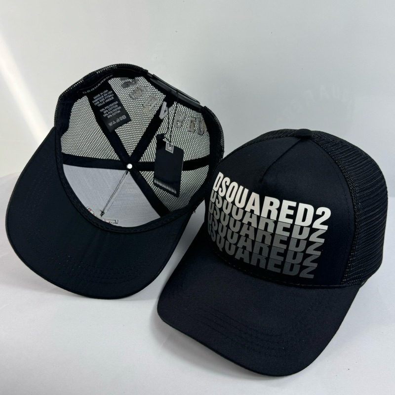 Mũ lưỡi trai, nón kết Dsquared2 in màu xám phối lưới cao cấp