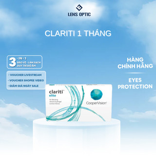 Kính áp tròng trong suốt Clariti Elite dùng 1 tháng, lens không màu có độ cho mắt cận- Lens Optic
