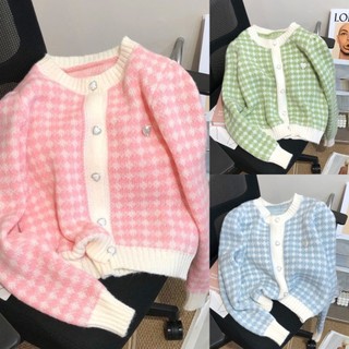 Áo khoác cardigan nữ hàng Quảng Châu cúc trái tim dài tay cổ tròn phong cách chất len mềm mịn co giãn KS2288 SP27