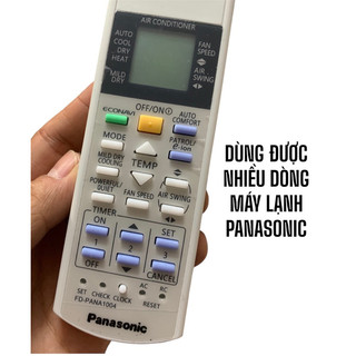 Remote điều khiển đa năng máy lạnh panasonic.bấm được cho nhiều đời máy lạnh panasonic hàng cao cấp. tặng kèm pin aaa