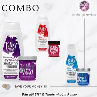 COMBO DẦU GỘI Punky 3N1 + THUỐC NHUỘM Punky ( rẻ hơn 50k)