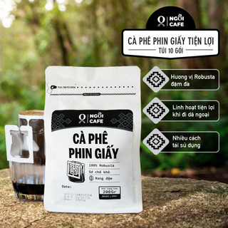 Cà Phê Phin Giấy Ngồi Cafe Tiện Lợi Đậm Đà -  200g (10 Gói 20g) Robusta 100%