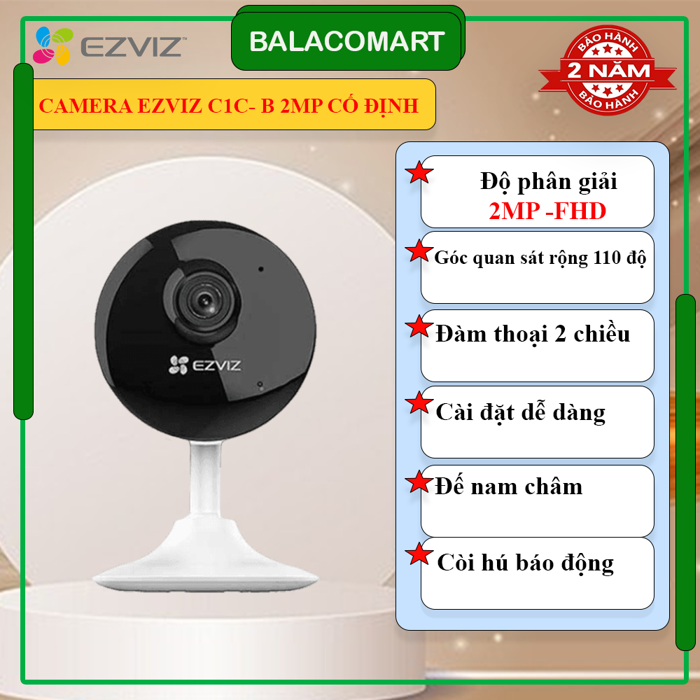 Camera Ezviz C1C-B 2MP đàm thoại 2 chiều góc rộng siêu nét