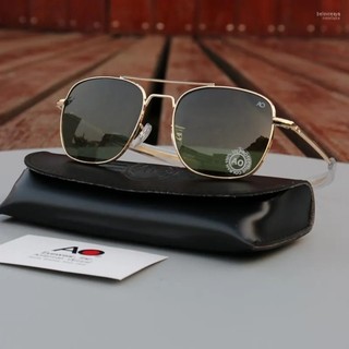 Kính râm AO American Optical Military Aviator Mắt thủy tinh cường lực chống vỡ Size: 55mm & 57mm