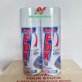 Sơn xịt Redfox màu trắng - Sơn chuyên dụng cho đầu lạnh máy lạnh - NO.40 (200) White