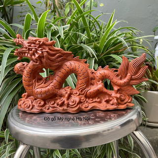 Tượng con rồng gỗ hương ( ngang 20, 25, 30cm)