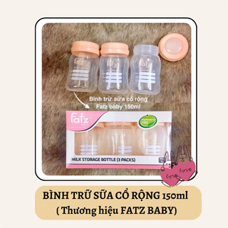 BỘ 3 BÌNH TRỮ SỮA MẸ 150ML CỔ RỘNG  Fatz Baby Hàn Quốc