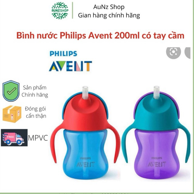 Bình nước Philips Avent 200ml có tay cầm