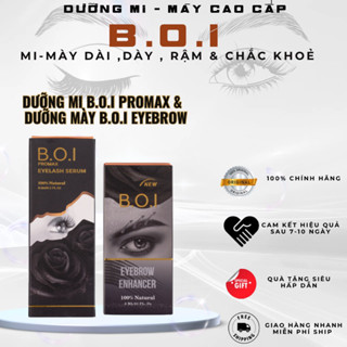 combo dưỡng mi promax và dưỡng mày B.O.I làm dài dày lông mi lông mày