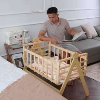 Nôi gỗ thông chữ A cho bé sơ sinh Ongbodemo - OD3