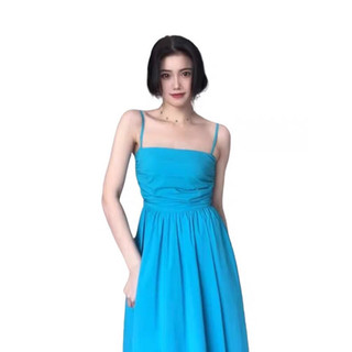 đầm maxi 2 dây  nhún ngực
