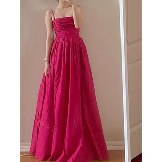 đầm maxi 2 dây  nhún ngực