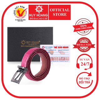 Thắt lưng nữ da cá sấu Huy Hoàng màu hồng HP5205