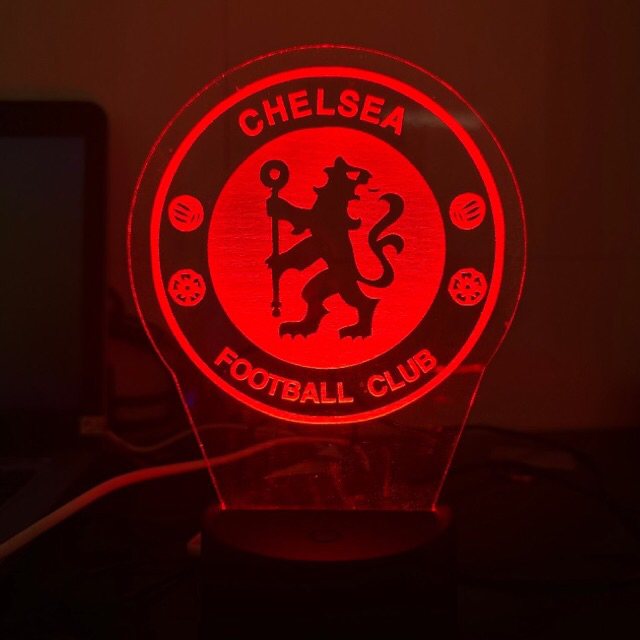Đèn led trang trí 16 màu logo CLB manchester united, liverpool, chelsea, manchester city, psg logo đ