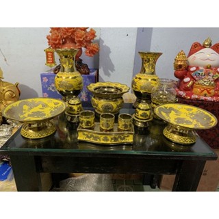 bộ thờ cúng Lư hương bát nhang bình hoa đĩa trái cây bộ áng chung ly đại bi chung nước chung muối gạo. hàng 3D