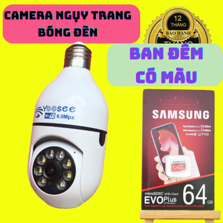 Camera Yoosee IP Wifi Yoosee 8 Led Xoay 360 Độ 5.0Mp - 1080P - Xài Đui Bóng Đèn dòng 220V