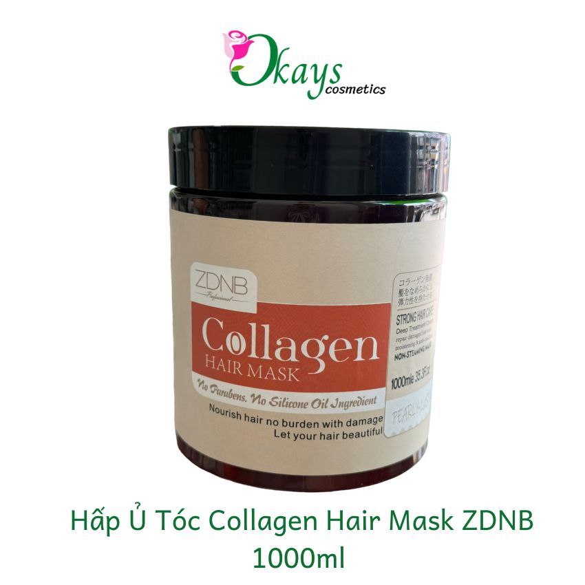 ZDNB Collagen Hair Mask Nhật Bản OK334 kem hấp ủ tóc tinh chất collagen siêu mềm mượt 1000ml