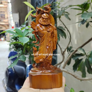 Tượng Đạt Ma sư tổ gỗ bách thơm cao 20 cm