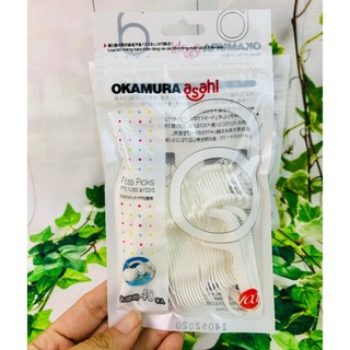 Tăm chỉ nha khoa Asahi 40P 40 cây/ bịch - Tăm chỉ Okamura Sợi Chỉ Dẹp chăm sóc răng miệng