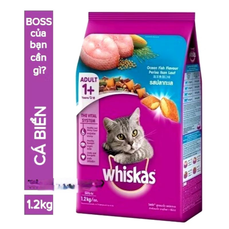 Hạt cho mèo lớn Whiskas 1.2kg