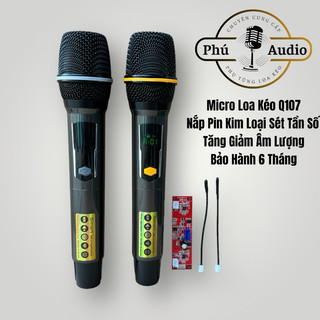 Micro loa kéo sóng uhf q107 ut108 ut109 nắp pin kim loại