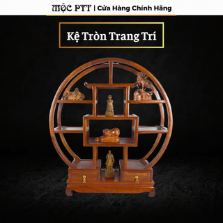 Kệ tròn gỗ hương kê đồ trang trí kích thước cao 93 x 82 x 20 cm