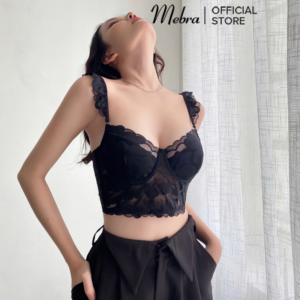 CORSET REN - REMY - Áo Corset Ren Mebra có gọng đen thiết kế VN chuẩn form sexy sang trọng vai cánh tiên Mebra | BigBuy360 - bigbuy360.vn