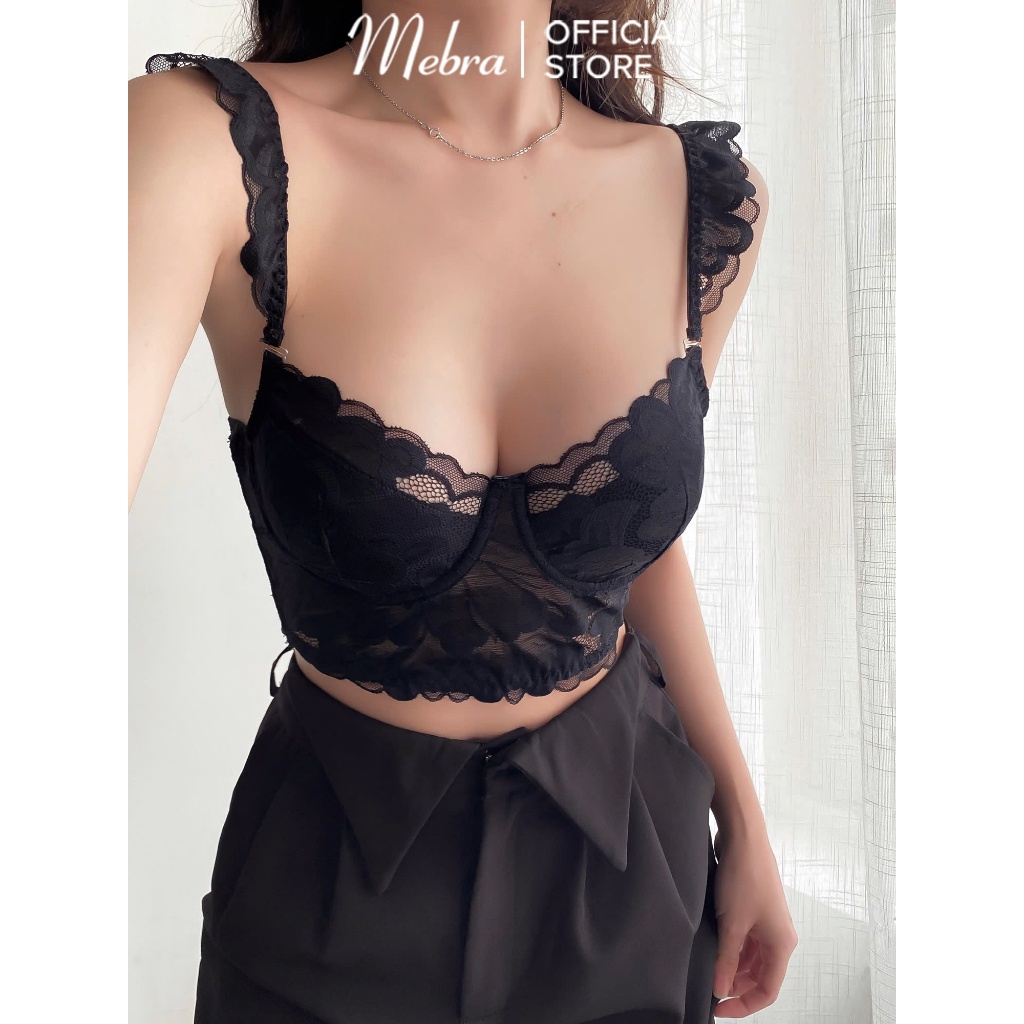 CORSET REN - REMY - Áo Corset Ren Mebra có gọng đen thiết kế VN chuẩn form sexy sang trọng vai cánh tiên Mebra | BigBuy360 - bigbuy360.vn
