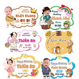 Chibi  bảng tên sinh nhật cho bé kích thước 30x40cm chibi bảng tên sinh nhật để bàn