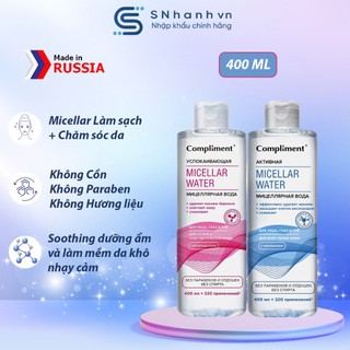 Micellar water compliment 400ml, tẩy trang compliment