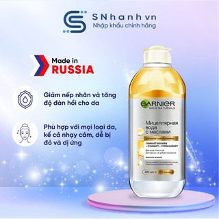  Tẩy trang Garnier Micellar với dầu argan dành cho mọi loại da Lọ 400ml 