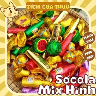 500G Kẹo Socola Mix Nhiều Hình Ngộ Nghĩnh Cute, Đồ ăn vặt