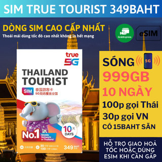 TRUE 5G: SIM DU LỊCH THÁI LAN 30GB - 999GB TỐC ĐỘ CAO TỐI ĐA 30 NGÀY MẠNG TRUEMOVEH