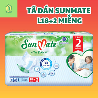 (Mẫu mới 2023) Tả/ bỉm dán người già Sunmate size L10/L18 miếng (mẫu cũ là size ML18)