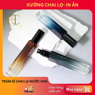 Chai chiết nước hoa 5ml, 10ml (chai rỗng) thân vuông cao thuỷ tinh nhiều màu tinh tế, tiện dụng, dùng để chiết nước hoa