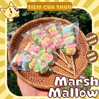 Kẹo Bông Gòn Xiên Que, Kẹo Marshmallow Hình Vật Dễ Thương, Kẹo Dẻo Tiệm Ăn Vặt Thuỳ Bùi