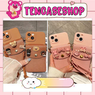 [ Hoả tốc HCM - Có ip 16 ] Ốp lưng ip pro camera kèm túi nắp đựng thẻ atm dây đeo chéo charm nổi - TENCASESHOP [ 732 ]