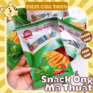 10 Gói Ống Ma Thuật Snack Hình Chiên Giòn, snack bim bim, đồ ăn vặt, ăn vặt tuổi thơ cổng trường