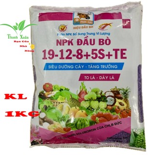 Phân npk tím đầu bò 19-12-8+5s+te gói 1kg