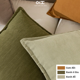 Gối sofa tựa lưng gối vuông trang trí sofa 45x45 dệt Chenill cao cấp decor Herringbone