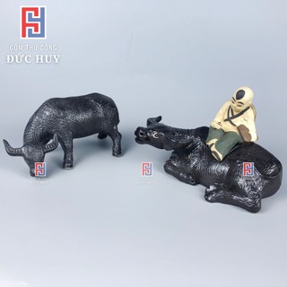 Tượng gốm Cậu bé chăn trâu phụ kiện trang trí tiểu cảnh hòn non bộ bể cá chậu cây bonsai