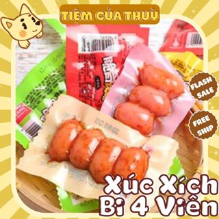 Xúc Xích Sụn Gà Gói 4 Viên Bi Mini 4 Vị Tự Chọn, Đồ Ăn Vặt Nội Địa
