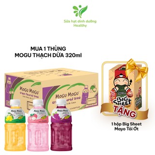 [MUA THÙNG 24 CHAI 320ML TẶNG 12 GÓI TAOKAENOI BIG SHEET VỊ MỚI] Thùng Nước Thạch Dừa Mogu Mogu Thái Lan Các Vị Tự Chọn