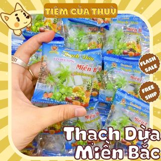 Bịch 20 Gói Thạch Dừa Miền Bắc, Thạch Rau Câu Đồ Ăn Vặt tuổi thơ, đồ ăn vặt cổng trường